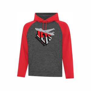 ATC ADULT HEATHER TWO TONE HOODED SWEATSHIRT - JETS