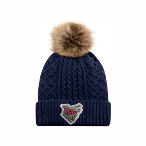 Cuff Toque Faux Fur Pom Pom - Navy - JET