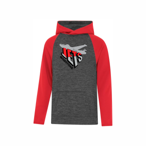 ATC YOUTH HEATHER TWO TONE HOODED SWEATSHIRT - JETS