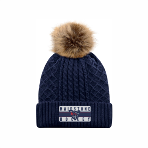 Maidstone Jets Faux Fur Pom Pom - Navy